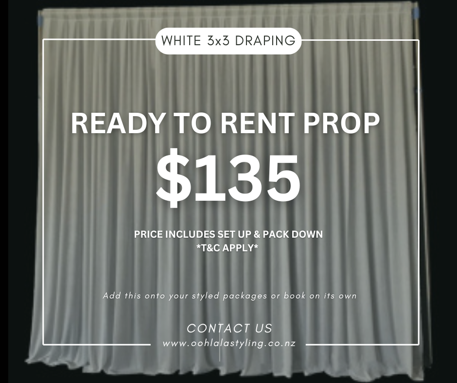 WHITE DRAPING 3x3