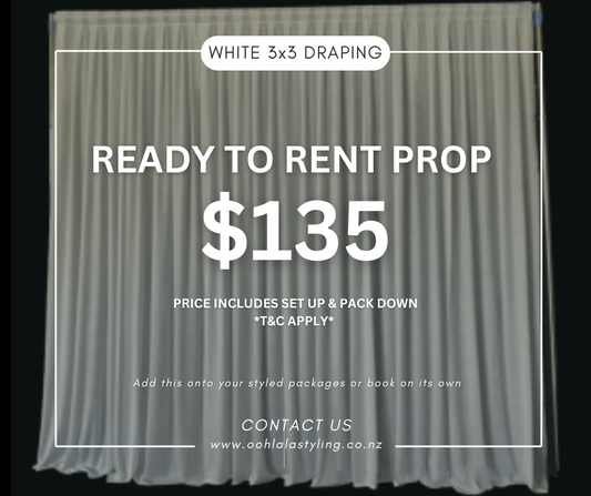 WHITE DRAPING 3x3