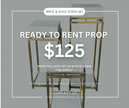 WHITE & GOLD PLINTH SET
