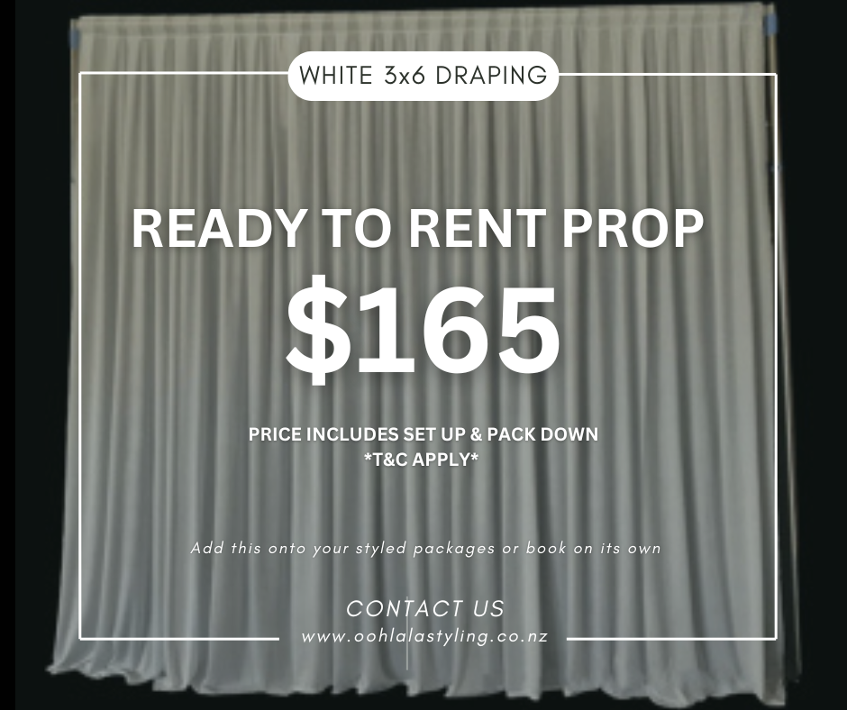 WHITE DRAPING 3x6