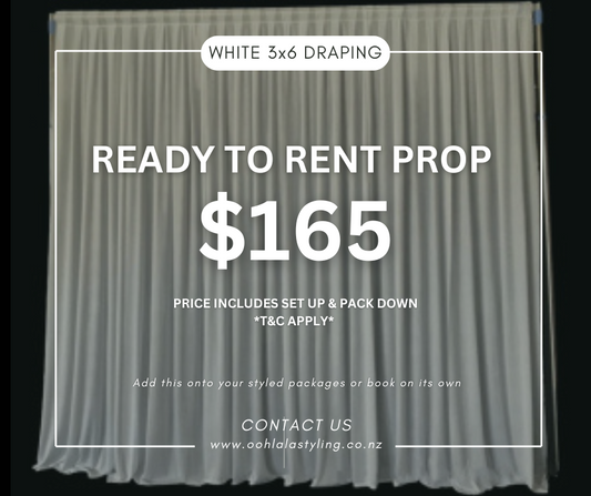 WHITE DRAPING 3x6